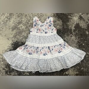 Tommy Bahama Tiered Sundress Polka Dot Flower Print Size 24 M